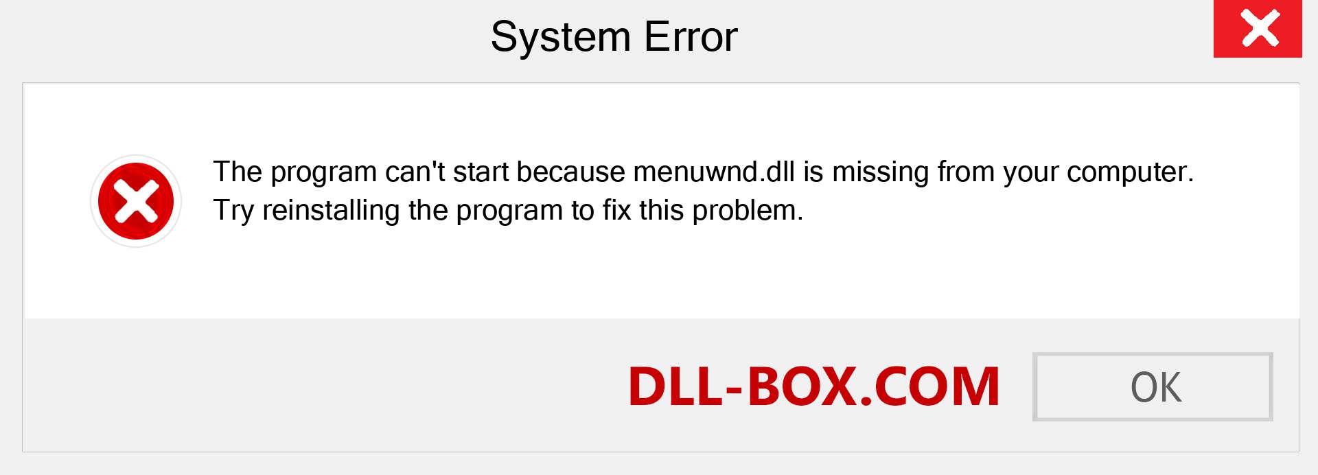  menuwnd.dll file is missing?. Download for Windows 7, 8, 10 - Fix  menuwnd dll Missing Error on Windows, photos, images